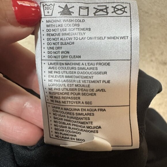 Nike Dri Fit Leggings Women’s XL Black With Gray Side Stripe Capri Length - Picture 8 of 9